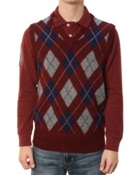 Polo Ralph Lauren Men's V-Neck 100% Wool Sweater Vest Maroon w/Argyle Polo Ralph Lauren Men's V-Neck 100% Wool Sweater Vest Maroon w/Argyle