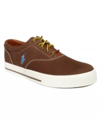Crafted in comfortable, classic canvas and accented with a contrast Polo Ralph Lauren logo, these throwback plain toe men's sneakers effortlessly complement all the looks in your weekend rotation. Crafted in comfortable, classic canvas and accented with a contrast Polo Ralph Lauren logo, these throwback plain toe men's sneakers effortlessly complement all the looks in your weekend rotation.
