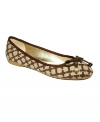 Easy and elegant. The Jacquard flats by Tommy Hilfiger feature chic, printed cotton on their classic ballet flat silhouette. Easy and elegant. The Jacquard flats by Tommy Hilfiger feature chic, printed cotton on their classic ballet flat silhouette.