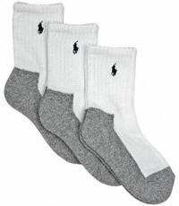 Polo Ralph Lauren toddler boys Grey Sole Crew socks 3pairs - 2-4 years Polo Ralph Lauren toddler boys Grey Sole Crew socks 3pairs - 2-4 years