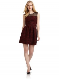 THE LOOKSheer panel at necklineTweed constructionPleated skirtSide zip closureBack cutout detailTHE FITAbout 33 from shoulder to hemTHE MATERIAL38% acrylic/26% polyester/25% wool/6% nylon/5% alpacaCARE & ORIGINDry cleanMade in USAModel shown is 5'10½ (179cm) wearing US size Small. THE LOOKSheer panel at necklineTweed constructionPleated skirtSide zip closureBack cutout detailTHE FITAbout 33 from shoulder to hemTHE MATERIAL38% acrylic/26% polyester/25% wool/6% nylon/5% alpacaCARE & ORIGINDry cleanMade in USAModel shown is 5'10½ (179cm) wearing US size Small.