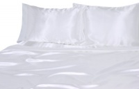 Elite Home Products Collection Silky Luxurious Woven Satin 4-Piece Sheet, Queen, White Elite Home Products Collection Silky Luxurious Woven Satin 4-Piece Sheet, Queen, White