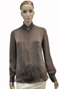 Roberto Cavalli Silk Button Down Blouse 40 Brown