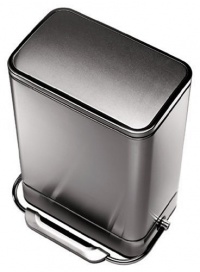 simplehuman Rectangular Steel Bar Step Trash Can, Fingerprint-Proof Brushed Stainless Steel, 38-Liter/10-Gallon