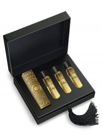 From the Arabian Nights collection. Pure Oud by Kilian was not composed as a literal translation of the oud oil in its purest form. Instead, it was composed as a contemporary interpretation of oud, for those who appreciate and value the richness of the fragrance note itself. In order to create this interpretation, the oud's oil has been layeredwith other essential oils such as cypriol oil, gaiac wood oil, copahu balm and saffron oil. From the Arabian Nights collection. Pure Oud by Kilian was not composed as a literal translation of the oud oil in its purest form. Instead, it was composed as a contemporary interpretation of oud, for those who appreciate and value the richness of the fragrance note itself. In order to create this interpretation, the oud's oil has been layeredwith other essential oils such as cypriol oil, gaiac wood oil, copahu balm and saffron oil.