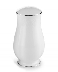 For nearly 150 years, Lenox has been renowned throughout the world as a premier designer and manufacturer of fine china. The simple and classic Hannah Platinum pattern brings a timeless refinement to your formal entertaining table, in pure white bone china embossed with a subtle palmetto-leaf design, and banded in platinum. For nearly 150 years, Lenox has been renowned throughout the world as a premier designer and manufacturer of fine china. The simple and classic Hannah Platinum pattern brings a timeless refinement to your formal entertaining table, in pure white bone china embossed with a subtle palmetto-leaf design, and banded in platinum.