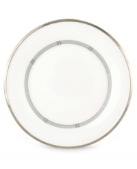 Beautiful in its simplicity, this dinnerware collection features a timeless, elegant design. The pristine white bone china is accented by a single, shimmering band of platinum. The understated beauty will add a refined sophistication to your dining experience for years to come. Beautiful in its simplicity, this dinnerware collection features a timeless, elegant design. The pristine white bone china is accented by a single, shimmering band of platinum. The understated beauty will add a refined sophistication to your dining experience for years to come.