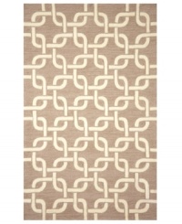 Chain-link chic! Liora Manne combines hand-hooking and hand-tufting techniques to achieve the rich, textural surface of this oatmeal and ivory-hued indoor/outdoor rug from the Promenade collection. UV stabilized to minimize fading, the elegant and durable rug is sure to please. Hose off for easy cleaning. Chain-link chic! Liora Manne combines hand-hooking and hand-tufting techniques to achieve the rich, textural surface of this oatmeal and ivory-hued indoor/outdoor rug from the Promenade collection. UV stabilized to minimize fading, the elegant and durable rug is sure to please. Hose off for easy cleaning.
