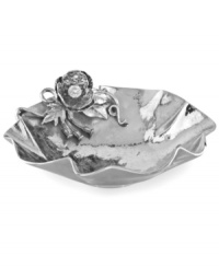 Utterly romantic, the Juliet Petal centerpiece bowl features an organic shape and poppy blossom sculpted in nickel-plated aluminum. Hand finished detail lends unique character to each piece from Star Home. Utterly romantic, the Juliet Petal centerpiece bowl features an organic shape and poppy blossom sculpted in nickel-plated aluminum. Hand finished detail lends unique character to each piece from Star Home.