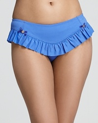 In a girlish silhouette, this Betsey Johnson bikini bottom flaunts audacious feminine flair. A subtle tonal texture sets the Cake Pop hipster apart from same-old swimwear. In a girlish silhouette, this Betsey Johnson bikini bottom flaunts audacious feminine flair. A subtle tonal texture sets the Cake Pop hipster apart from same-old swimwear.