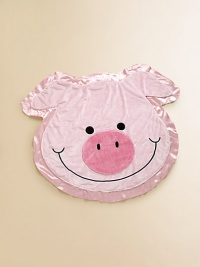 Snuggle up baby in this adorable blanket, made with luxuriously plush minky fabric, trimmed and backed with silky, charmeuse satin, an embroidered cheek-to-cheek smile and a plush embossed ribbon nose.Silky charmeuse satin trimAbout 30 X 36PolyesterMachine washImported Snuggle up baby in this adorable blanket, made with luxuriously plush minky fabric, trimmed and backed with silky, charmeuse satin, an embroidered cheek-to-cheek smile and a plush embossed ribbon nose.Silky charmeuse satin trimAbout 30 X 36PolyesterMachine washImported