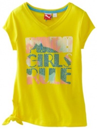 Puma - Kids Girls 7-16 Girls Rule V-Neck Tee, Yellow, Medium Puma - Kids Girls 7-16 Girls Rule V-Neck Tee, Yellow, Medium