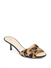THE LOOKCrisscross haircalf straps Slip-on styleTHE FITHeel 1¼ (30mm)THE MATERIALDyed haircalfLeather lining and soleORIGINMade in Italy THE LOOKCrisscross haircalf straps Slip-on styleTHE FITHeel 1¼ (30mm)THE MATERIALDyed haircalfLeather lining and soleORIGINMade in Italy