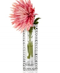 Your entire room will sparkle with Leeber's fabulous Mirrored bud vase, featuring clear glass trimmed with faceted beads. Your entire room will sparkle with Leeber's fabulous Mirrored bud vase, featuring clear glass trimmed with faceted beads.