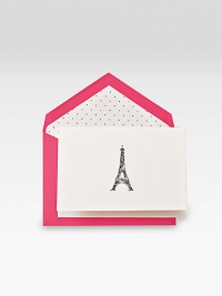 There's a certain je ne sais quoi about this set of 15 cotton notes Shocking pink/polka dot envelopes complete the set. Set of 15 notecardsPerfect gift idea3.8W X 5.3HMade in USA There's a certain je ne sais quoi about this set of 15 cotton notes Shocking pink/polka dot envelopes complete the set. Set of 15 notecardsPerfect gift idea3.8W X 5.3HMade in USA