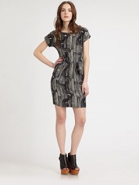 Stunning silk boatneck modernized by an abstract print and short silhouette. BoatneckShort sleevesBack button closureAbout 19 from natural waistSilkDry cleanImportedModel shown is 5'9 (175cm) wearing US size Small. Stunning silk boatneck modernized by an abstract print and short silhouette. BoatneckShort sleevesBack button closureAbout 19 from natural waistSilkDry cleanImportedModel shown is 5'9 (175cm) wearing US size Small.