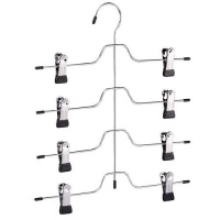4 Tier Trouser/ Skirt Chrome & Black Vinyl Hanger 4 Tier Trouser/ Skirt Chrome & Black Vinyl Hanger