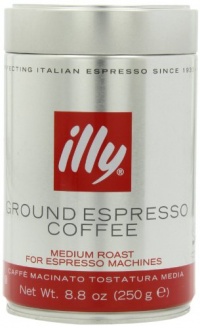 illy Caffe (Medium Roast, Ground coffee Red Band), 8.8-Ounce Tins (Pack of 2) illy Caffe (Medium Roast, Ground coffee Red Band), 8.8-Ounce Tins (Pack of 2)