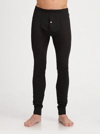Modern look with retro details highlights this knit wool and silk long underwear style.Elastic waistInseam, about 3270% wool/30% silkMachine washImported Modern look with retro details highlights this knit wool and silk long underwear style.Elastic waistInseam, about 3270% wool/30% silkMachine washImported