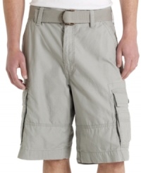 A belt at the waist gives these relaxed fit cargo shorts from Levi's plenty of casual style.