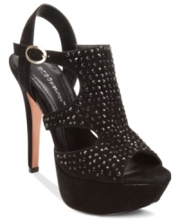 Between the side cutouts and all-over jewels on the straps, you'll fall in love with the details of BCBGeneration's Peters platform sandals. Between the side cutouts and all-over jewels on the straps, you'll fall in love with the details of BCBGeneration's Peters platform sandals.