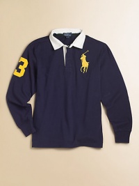 A classic rugby is updated with heritage details for an always-preppy look.Pointed polo collarLong sleevesButton-frontEven vented hemCottonMachine washImported Please note: Number of buttons may vary depending on size ordered. A classic rugby is updated with heritage details for an always-preppy look.Pointed polo collarLong sleevesButton-frontEven vented hemCottonMachine washImported Please note: Number of buttons may vary depending on size ordered.