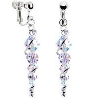 Handcrafted Sterling Icicle Drop Clip Earrings MADE WITH SWAROVSKI ELEMENTS Handcrafted Sterling Icicle Drop Clip Earrings MADE WITH SWAROVSKI ELEMENTS