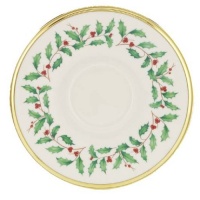 Lenox Holiday Gold Banded Ivory China Saucer Lenox Holiday Gold Banded Ivory China Saucer