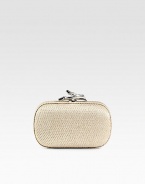 Woven metallic raffia adds a touch of glam to this diminutive top-clasp bag.Detachable chain shoulder strap, 20 dropBranch top claspMagnetic top closureOne inside open pocketFully lined7W X 4¾H X 1½DImported