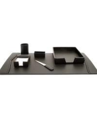 Scratch at least one thing off that to-do list. Conquer clutter with this six-piece desk organizer from Bey-Berk. Scratch at least one thing off that to-do list. Conquer clutter with this six-piece desk organizer from Bey-Berk.