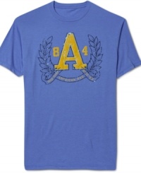 Casual goes classy with a graphic update of the classic t-shirt from American Rag. Casual goes classy with a graphic update of the classic t-shirt from American Rag.