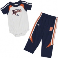 Detroit Tigers Infant Adidas Creeper & Pant Set Detroit Tigers Infant Adidas Creeper & Pant Set