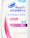 Head & Shoulders Smooth & Silky 2-In-1 Dandruff Shampoo + Conditioner 23.7 Fl Oz (Pack of 2)