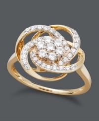 Swirls of diamond add a touch of luminosity to any look. Wrapped in Love™ diamond knot ring features round-cut diamonds (1/2 ct. t.w.) set in 14k gold. Swirls of diamond add a touch of luminosity to any look. Wrapped in Love™ diamond knot ring features round-cut diamonds (1/2 ct. t.w.) set in 14k gold.
