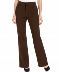 Classic styling and a comfortable stretch fit highlight JM Collection's essential straight-leg pants. Classic styling and a comfortable stretch fit highlight JM Collection's essential straight-leg pants.