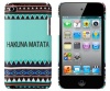 Hakuna Matata Mint Aztec Pattern Embossed Hard Case for Apple iPod Touch 4, 4G (4th Generation) - Includes DandyCase Keychain Screen Cleaner [Retail Packaging by DandyCase]