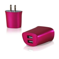 KHOMO Pink 10W 2.1A 10W Dual USB Power Adapter Wall Charger for Apple iPod, iPhone, iPad, Motorola Xoom & Kindle Fire KHOMO Pink 10W 2.1A 10W Dual USB Power Adapter Wall Charger for Apple iPod, iPhone, iPad, Motorola Xoom & Kindle Fire