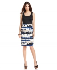 A bold tie-dye print makes this Alfani bandage pencil skirt a stylish pick for a summer workwear wardrobe! A bold tie-dye print makes this Alfani bandage pencil skirt a stylish pick for a summer workwear wardrobe!