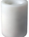 Inglow CG12500WH 5-Inch Tall Flameless Round Plastic Weather Resistant Candle with 5-Hour Auto Shut-Off, White