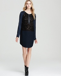 Straight off the runway, this Rebecca Taylor dress pairs luxe fabrications, elegant styling and modern details for this season's must-have look. Easy to wear from day to night, the flowing silhouette is a standout sensation. Straight off the runway, this Rebecca Taylor dress pairs luxe fabrications, elegant styling and modern details for this season's must-have look. Easy to wear from day to night, the flowing silhouette is a standout sensation.