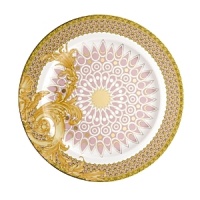 From the House of Versace comes the exquisite Byzantine Dreams collection, uniquely expressive and full of character. Impressive in fresh colors and broken up by skillfully placed gold accents and large arabesques, this luxe series is inspired by tradition and reinterpreted in Versace style. From the House of Versace comes the exquisite Byzantine Dreams collection, uniquely expressive and full of character. Impressive in fresh colors and broken up by skillfully placed gold accents and large arabesques, this luxe series is inspired by tradition and reinterpreted in Versace style.