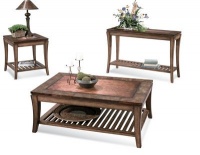 Rectangular Cocktail Table w Shelf in Copper Finish - Sun Valley Rectangular Cocktail Table w Shelf in Copper Finish - Sun Valley