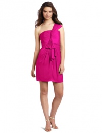 BCBGMAXAZRIA Women's Palais One Shoulder Luxe Satin, Magenta, 0 BCBGMAXAZRIA Women's Palais One Shoulder Luxe Satin, Magenta, 0