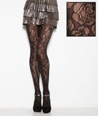 HUE Floral Net Tights, M/L, Deep Burgundy HUE Floral Net Tights, M/L, Deep Burgundy