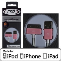 RND Apple CERTIFIED Cable for iPad iPhone iPod (6 feet/Pink and white cable) RND Apple CERTIFIED Cable for iPad iPhone iPod (6 feet/Pink and white cable)