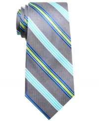 Give your stripes an energy shot. This Ben Sherman tie is an amped up palette for the office. Give your stripes an energy shot. This Ben Sherman tie is an amped up palette for the office.