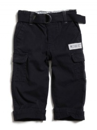 GUESS Kids Boys Toddler Belted Cargo Pant, NAVY (24M)