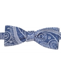 Add a pick-me-up to any outfit in this classic-with-a-twist paisley bow tie from Countess Mara. Add a pick-me-up to any outfit in this classic-with-a-twist paisley bow tie from Countess Mara.