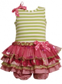 Size-6/9M, Green, BNJ-8036R, 2-Piece Striped Knit to Multi Tiered Mix-Print Drop Waist Dress, Bonnie Jean Baby-Newborn Special Occasion Flower Girl Party Dress Size-6/9M, Green, BNJ-8036R, 2-Piece Striped Knit to Multi Tiered Mix-Print Drop Waist Dress, Bonnie Jean Baby-Newborn Special Occasion Flower Girl Party Dress