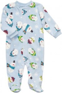 Carter's Micro Fleece Snap Front- Blue Snowman- Newborn Carter's Micro Fleece Snap Front- Blue Snowman- Newborn